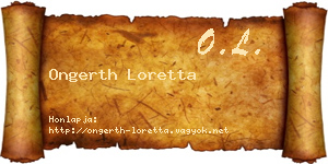 Ongerth Loretta névjegykártya